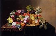 unknow artist, Floral, beautiful classical still life of flowers.094